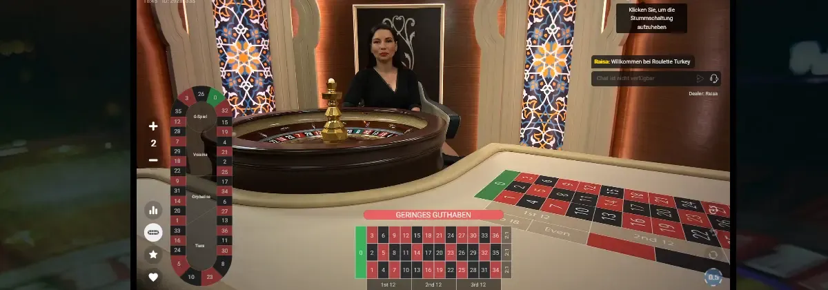 suds So sieht Ihr Bildschirm beim Live-Roulette aus
