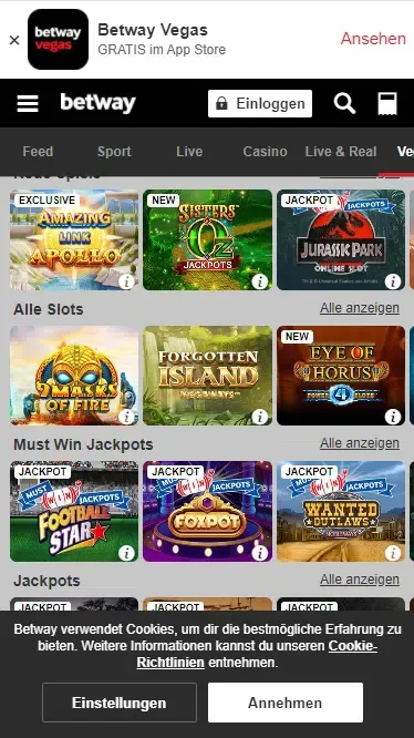 Betway Casino Mobile Apps