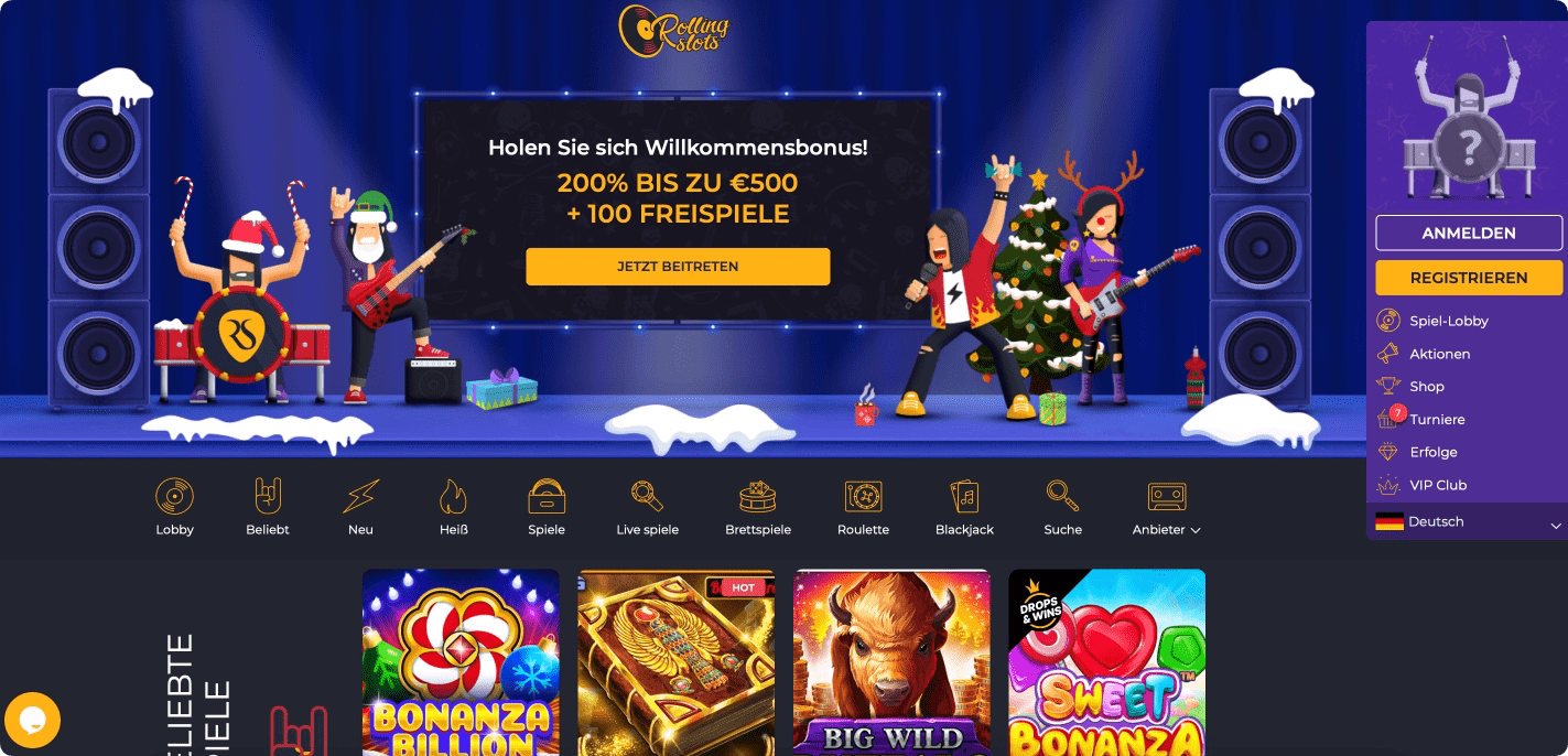 RollingSlots Casino Lobby