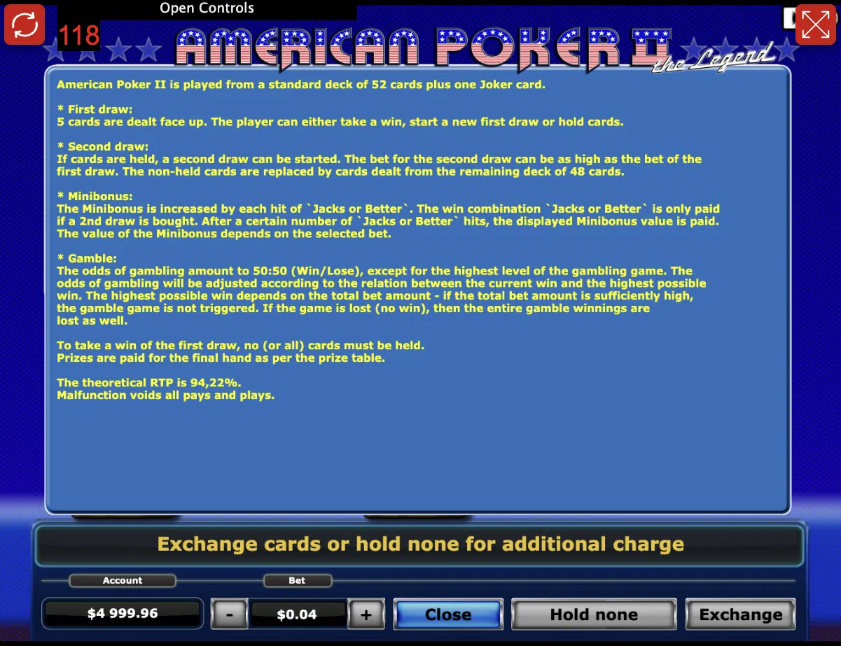 American Poker 2 Regeln