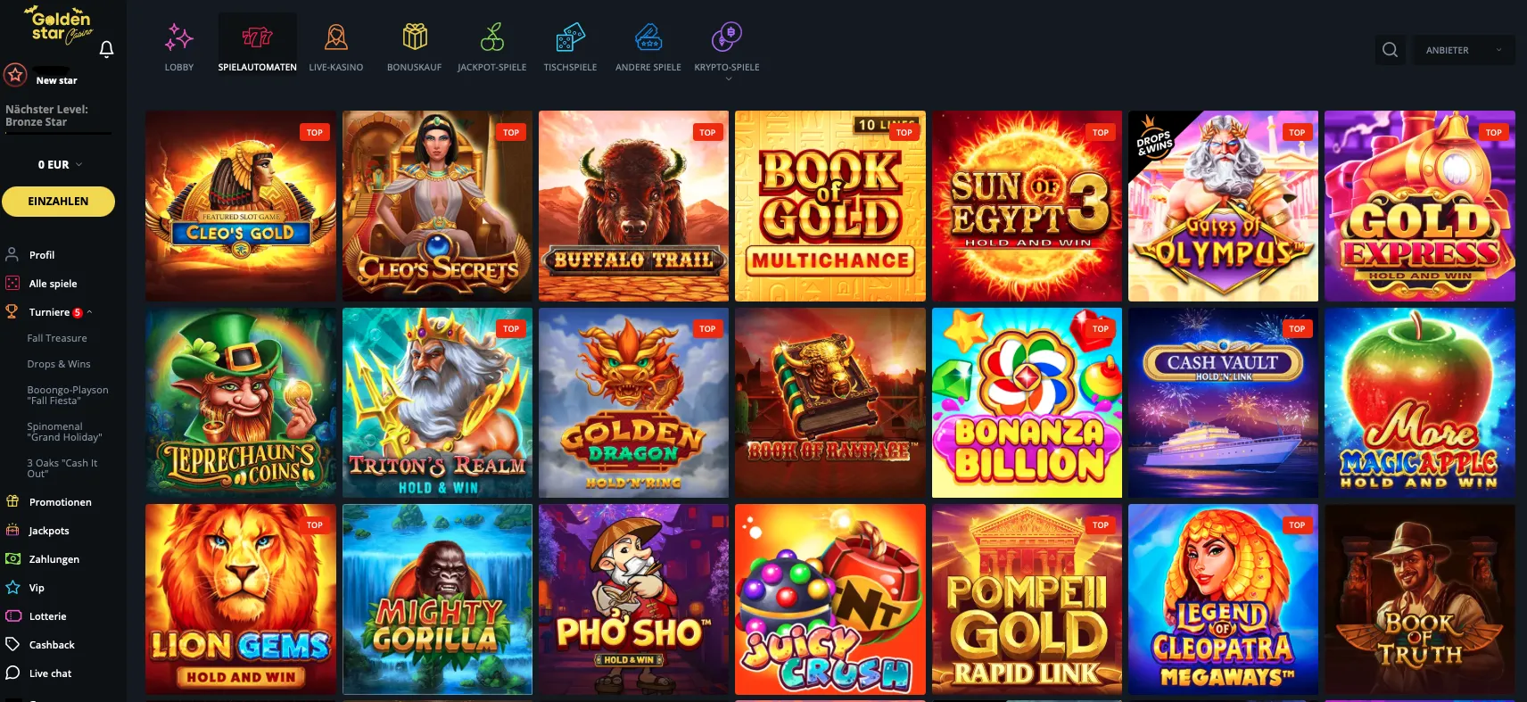 Spielen Sie Online Spielautomaten Im Golden Star