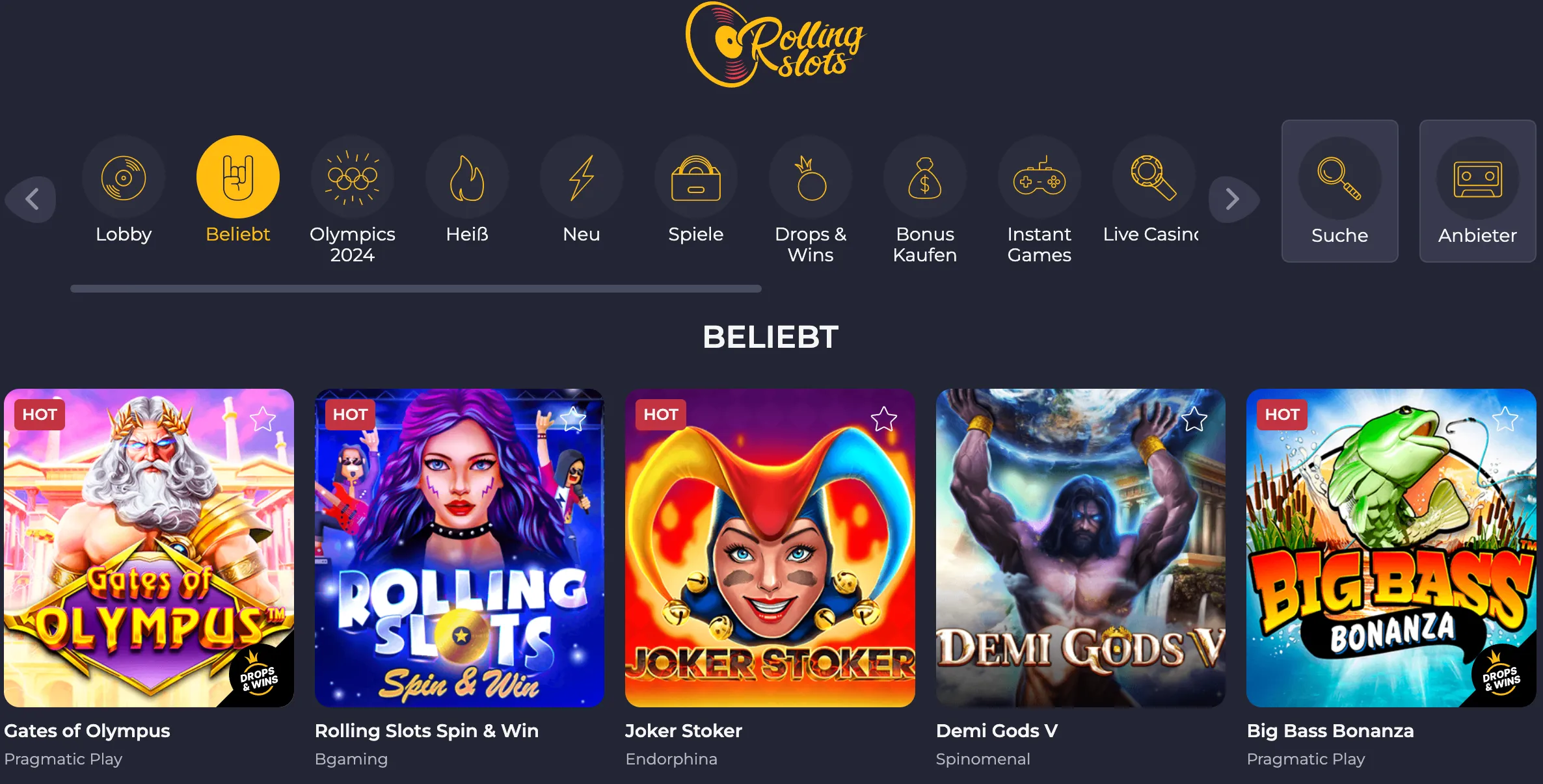 Rolling Slots Casino Spiele - Gold-Chip.at Test