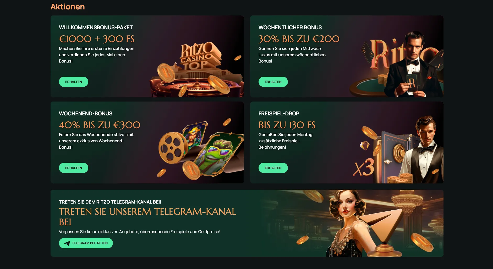 Ritzo Casino Online Bonus Liste - Gold-Chip.at Test