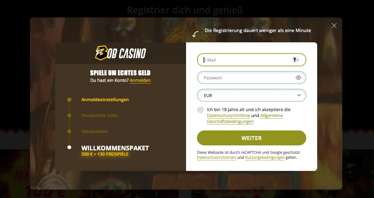 Bob Casino Registrierung - Gold-Chip Test