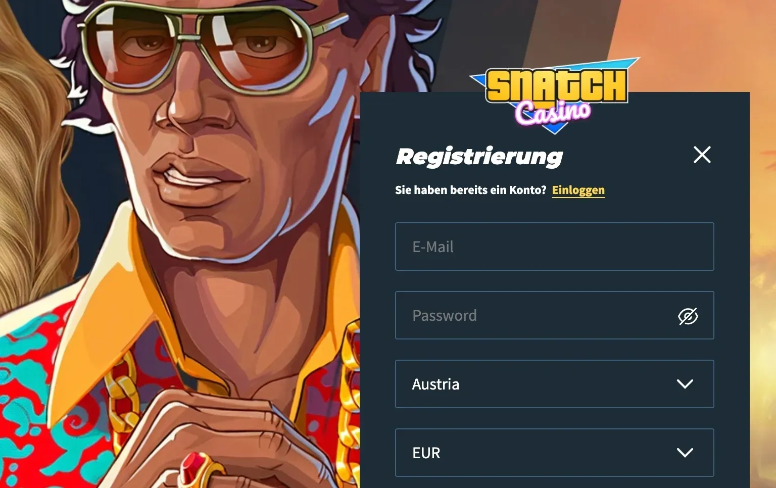 Registrierung und erste Schritte im Snatch Casino - Gold-Chip Test