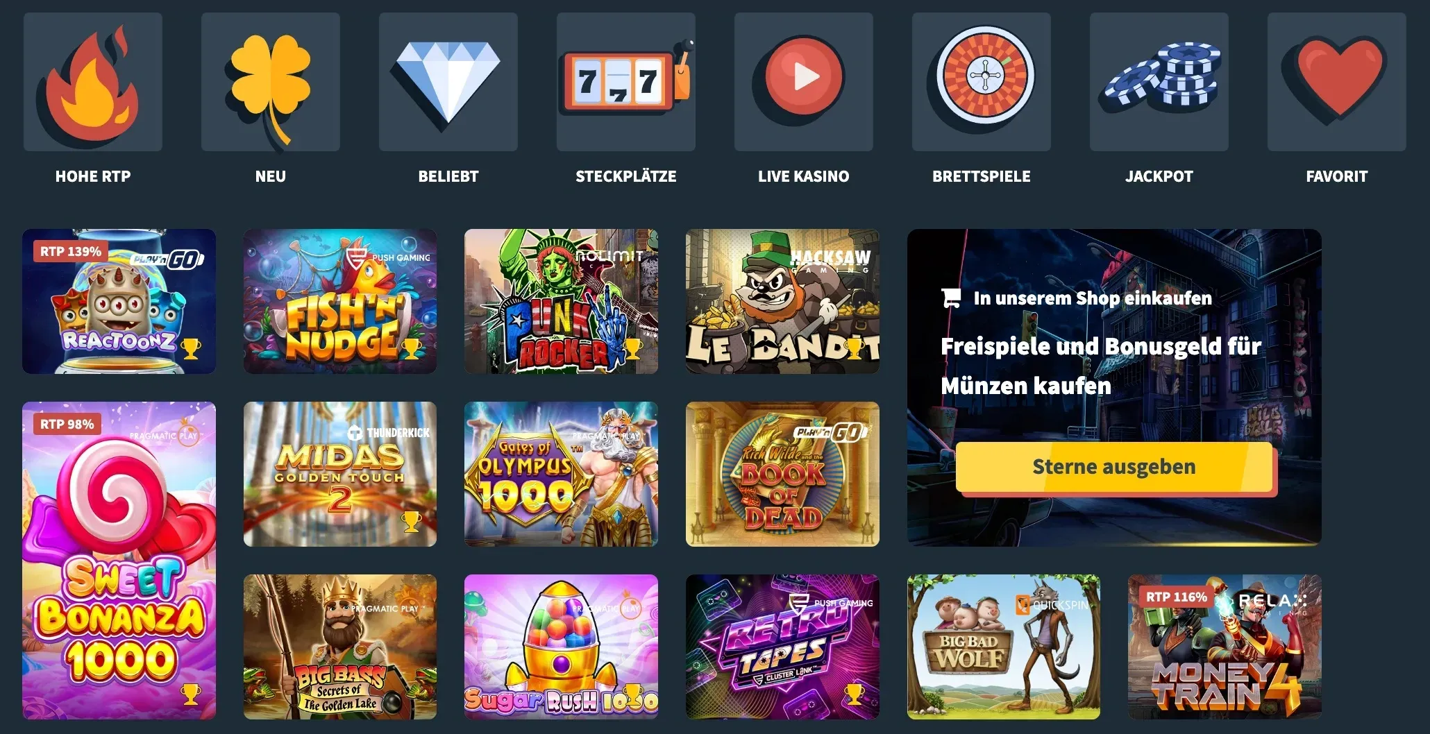 Software-Anbieter und Spiele bei Snatch Casino - Gold-Chip Test