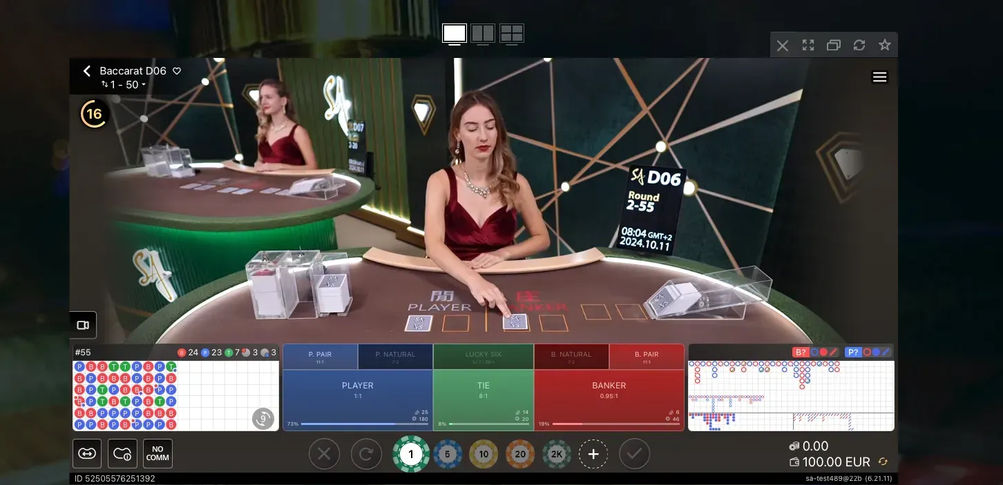 Live Baccarat Casino Online - Gold-Chip Test