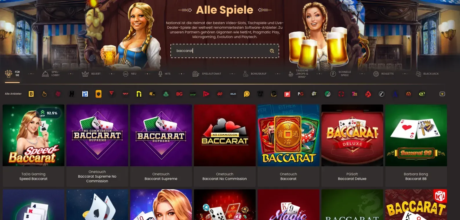 Top baccarat casino online - National