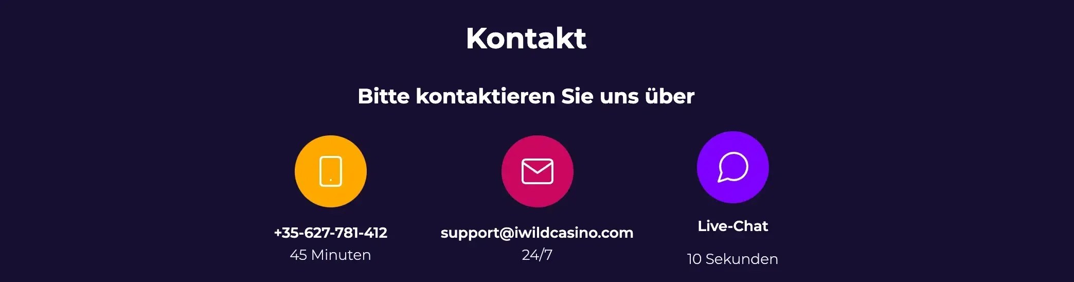 iWild Casino Kundensupport