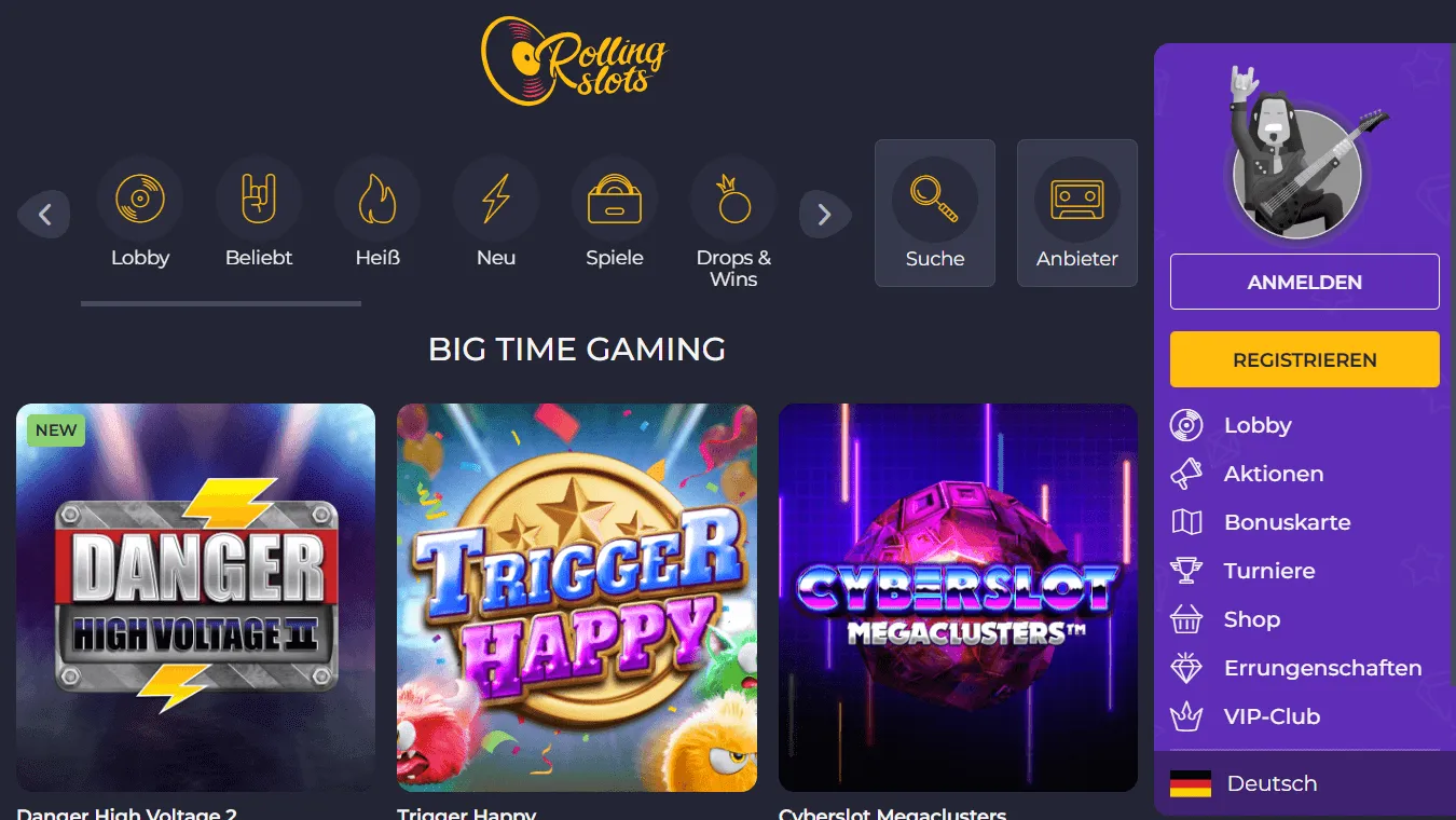 Big Time Gaming-Spiele im Casino-Katalog