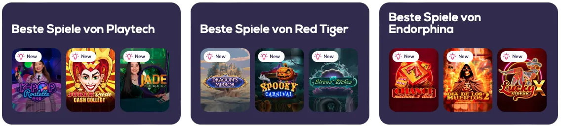 Beste Spielautomaten von 3 Anbietern im Wild Fortune Casino Beste Spielautomaten von Playtech, RedTiger, Endorphinia im Wild Fortune Casino verfügbar bei Wild Fortune
