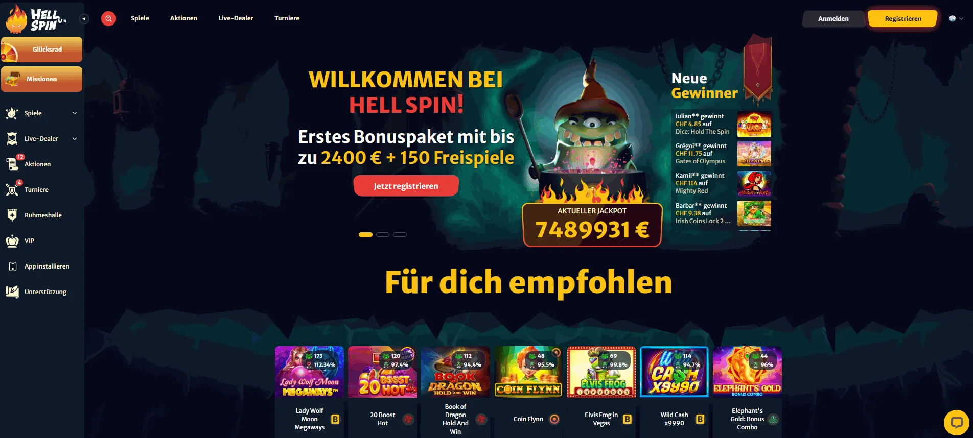 Hell spin casino lobby Hell Spin Casino mit schnelle Auszahlung