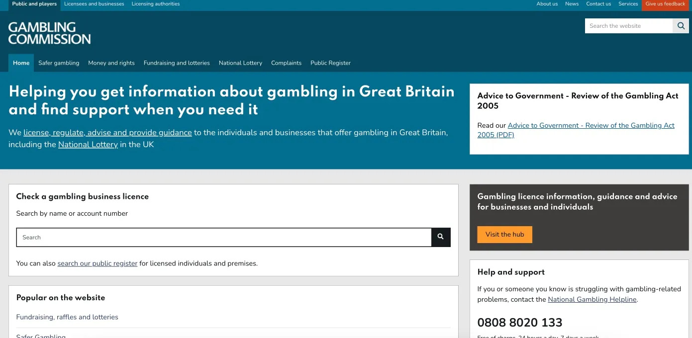 Gambling Commission Site